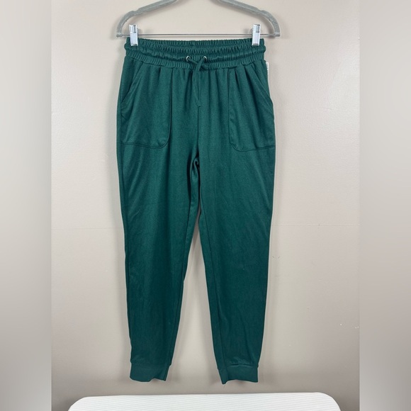 5 for $25| Rae Dunn forest dark green joggers with pockets size small - Picture 1 of 8